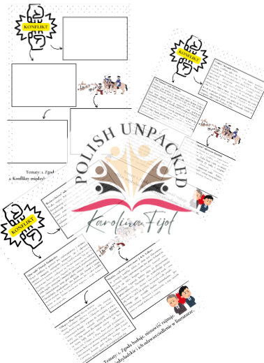 Motyw konfliktu + odpowiedzi język polski, egzamin ósmoklasisty, lektury obowiązkowe