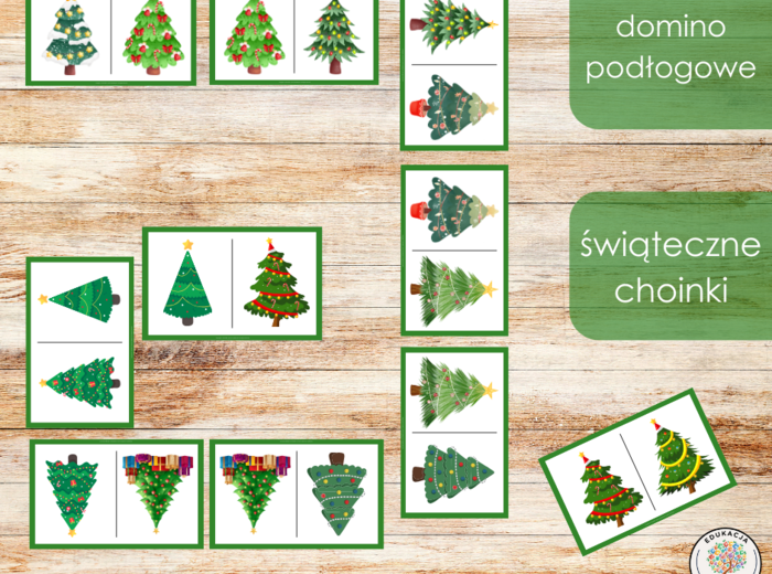 Domino podłogowe -świąteczne choinki