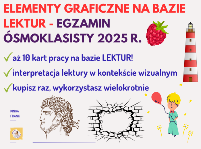 Graficzne zadania egzaminacyjne z LEKTUR - Idealne narzędzie do nauki i powtórek! 🎯