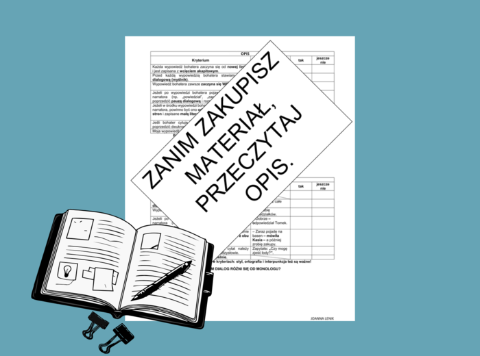 Kryteria pisania OPISU na języku polskim - klasa IV-VI