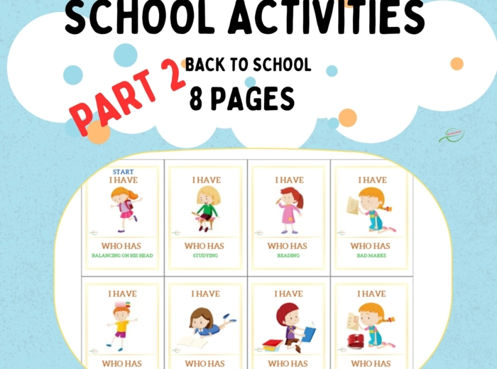 School Activities Part 2: Back to school Coding, drawing, I have... Who has...? Czynności wykonywane w szkole część 2.