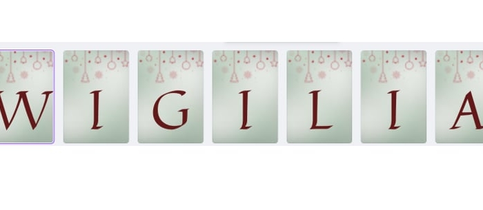 WIGILIA- NAPIS NA GAZETKĘ