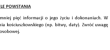Tadeusz Kościuszko - wizytówka historyczna