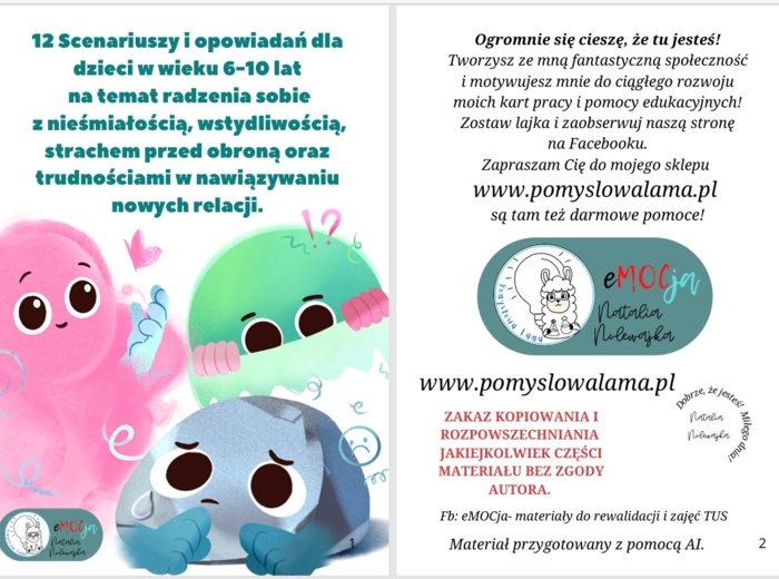 Scenariusze d 6-10 lat nt. radzenia sobie z nieśmiałością, wstydliwością, strachem