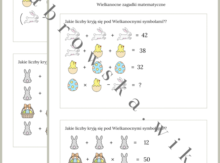 Wielkanocne zagadki matematyczne
