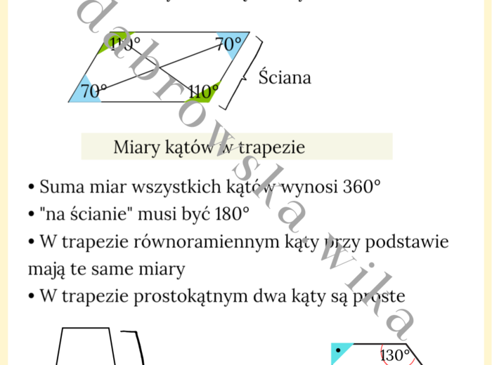 Miary kątów w równoległoboku i trapezie