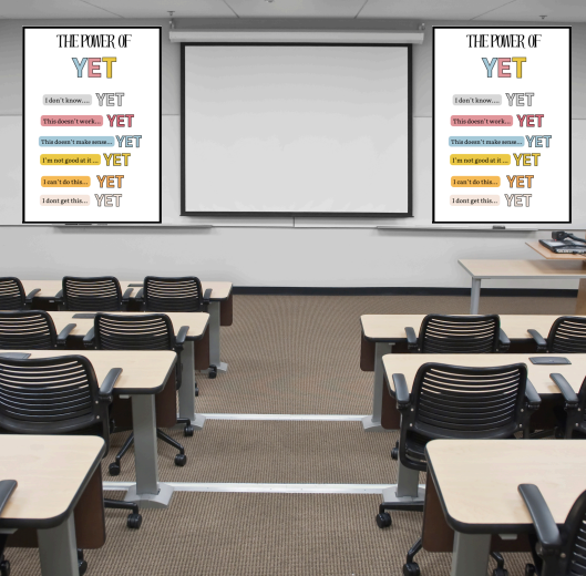 Duży Plakat ' The power of yet"| Idealna dekoracja do sali językowej i nie tylko| 12 elementów do złożenia