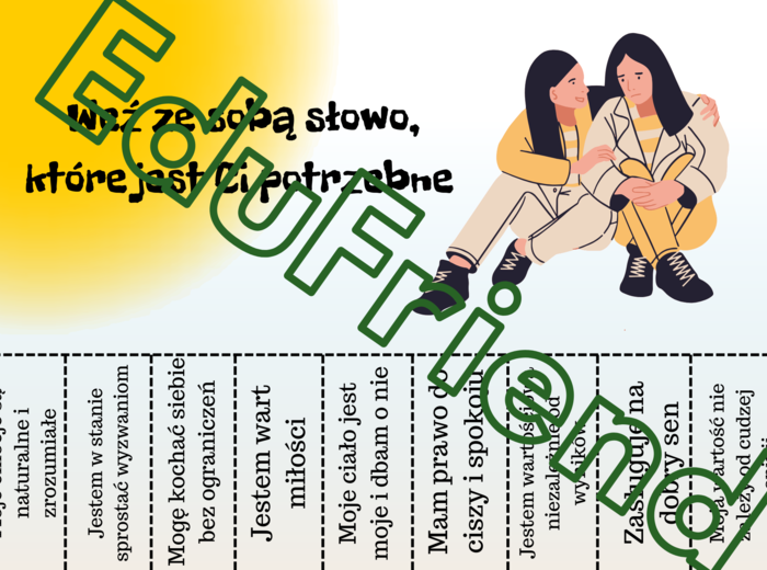 Weź ze sobą słowo, które jest Ci potrzebne- SELFCARE- 21 kart A4- odrywanki- całolroczne