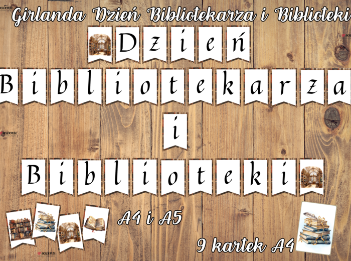 GIRLANDA "DZIEŃ BIBLIOTEKARZA I BIBLIOTEKI"
