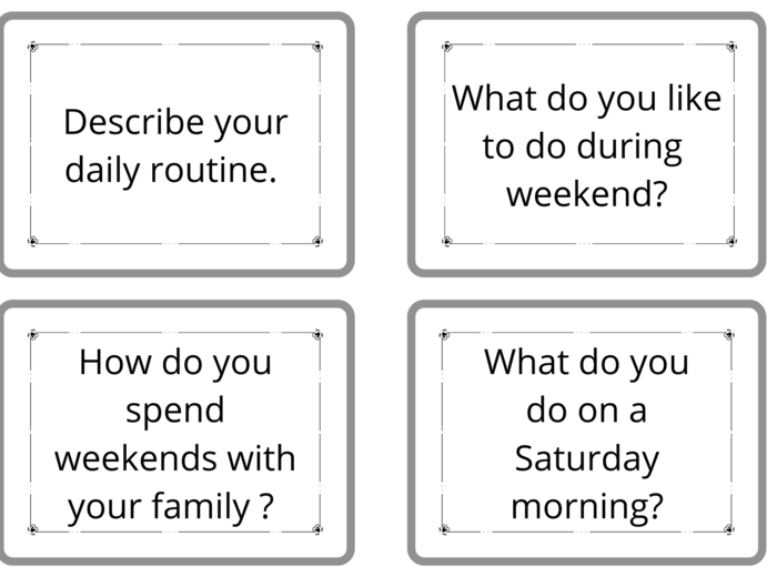 Present Simple&Present Continuous Speaking Cards