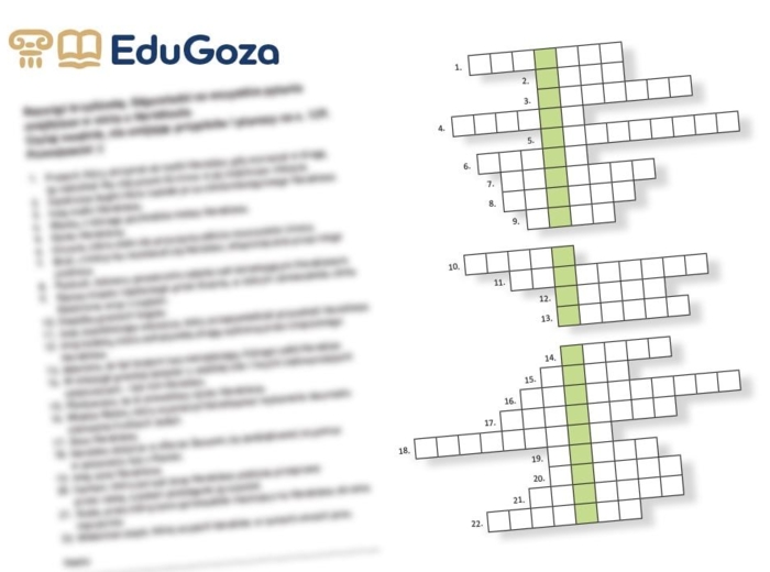 Krzyżówka - karta pracy - MIT O HERAKLESIE - HERAKLES - mitologia - mity greckie