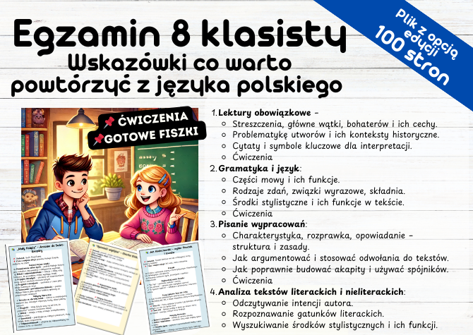Egzamin 8 klasisty - Wskazówki co warto powtórzyć z języka polskiego