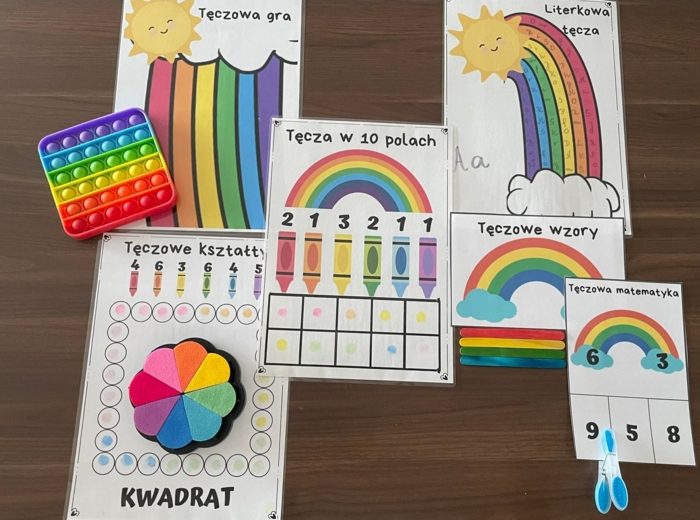 Tęcza - kreatywne zadania dla przedszkolaków do samodzielnego druku