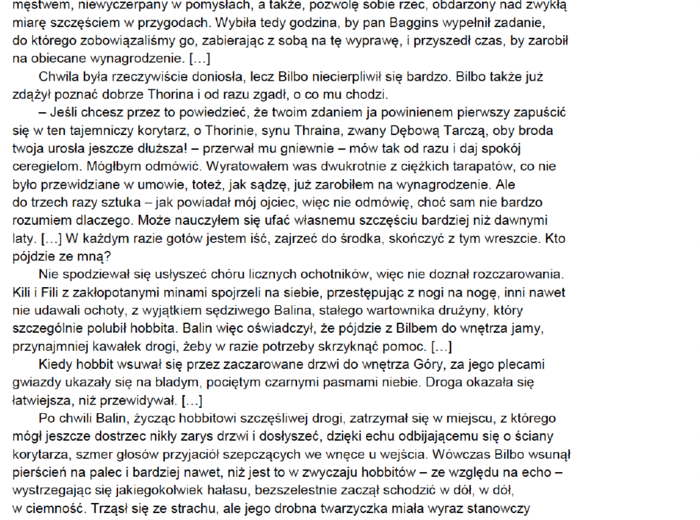 Zadania egzaminacyjne z j.polskiego - Czytanie ze zrozumieniem