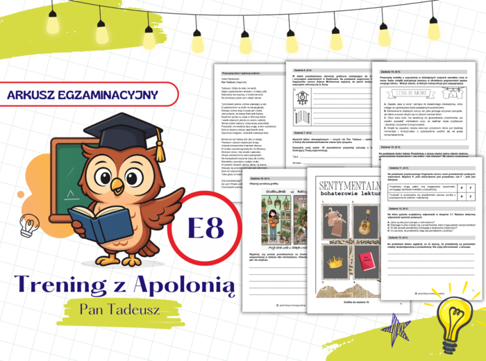 Pan Tadeusz. Arkusz egzaminacyjny. Egzamin ósmoklasisty