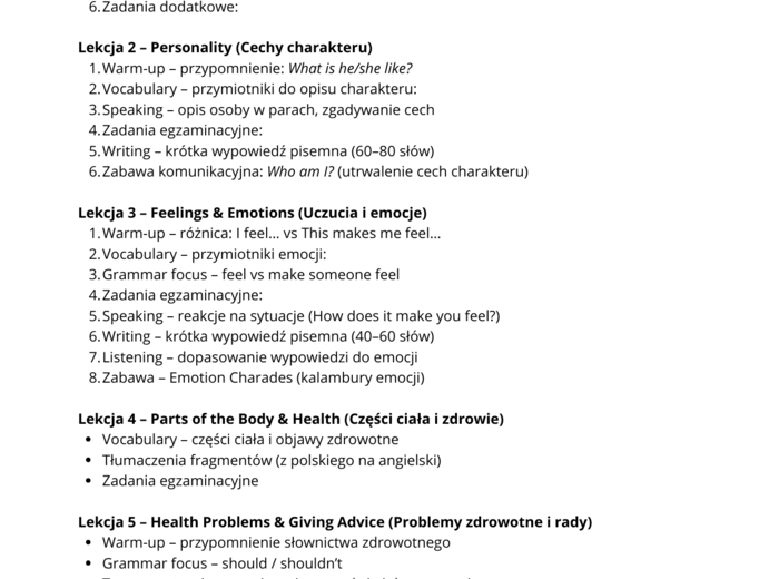 PEOPLE – gotowy pakiet lekcji pod egzamin ósmoklasisty  E8