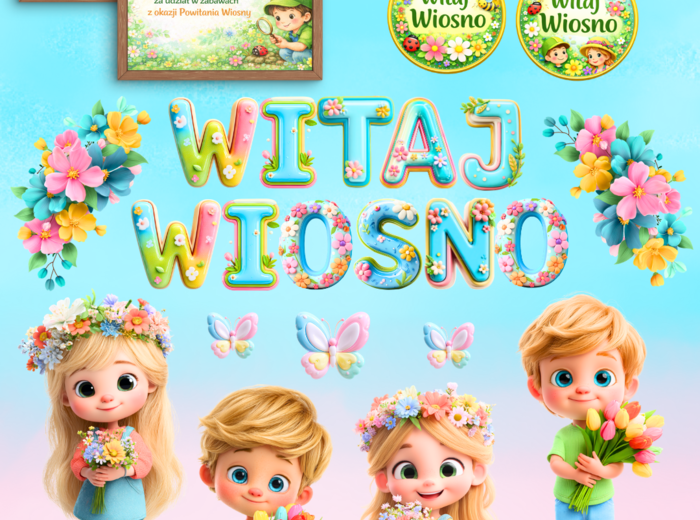 🌸 PASTELOWA DEKORACJA „WITAJ WIOSNO” – MEGA PAKIET 🌸