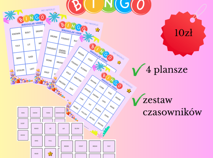 Bingo - present form - past participle