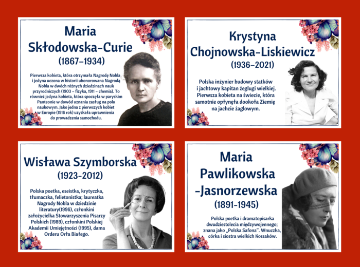 DZIEŃ KOBIET – – gazetka – SŁAWNE POLKI – biblioteka – świetlica – 24 strony – wersja 1