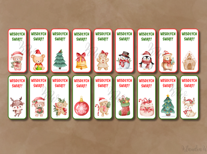 Świąteczne zakładki z miejscem na cukierka