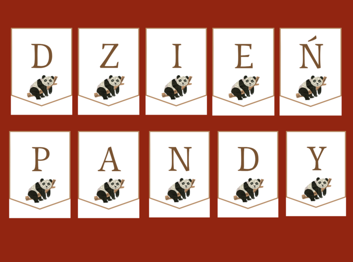 DZIEŃ PANDY – girlanda – napis – gazetka – wersja 4
