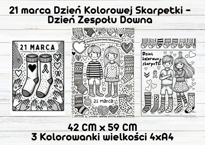 Kolorowanka na 21 Marca – Dzień Kolorowej Skarpetki Dzień Zespołu Downa