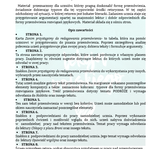 REDAGUJEMY PRZEMÓWIENIE. Krok trzeci. Zestaw ćwiczeń dla uczniów klas 6-8