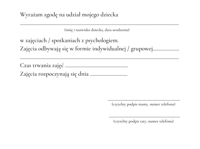 Teczka psychologa - DOKUMENTACJA