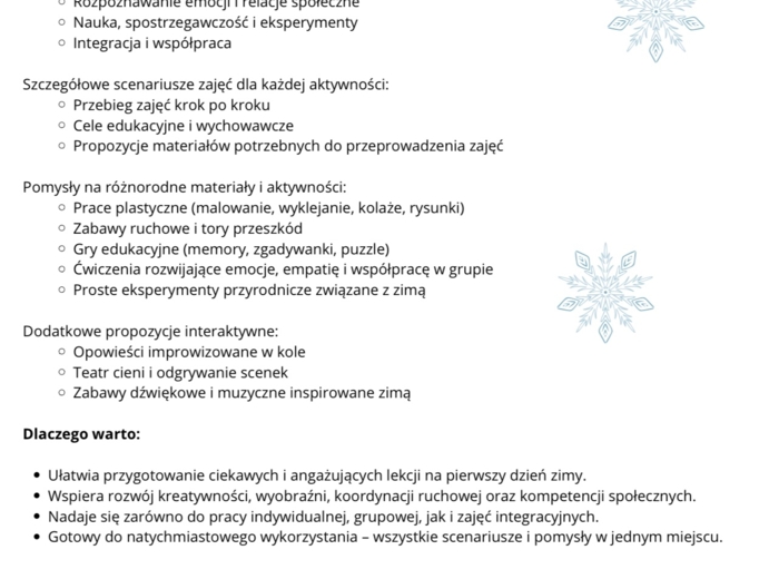 30 pomysłów na lekcję wychowawczą-ZIMA❄️