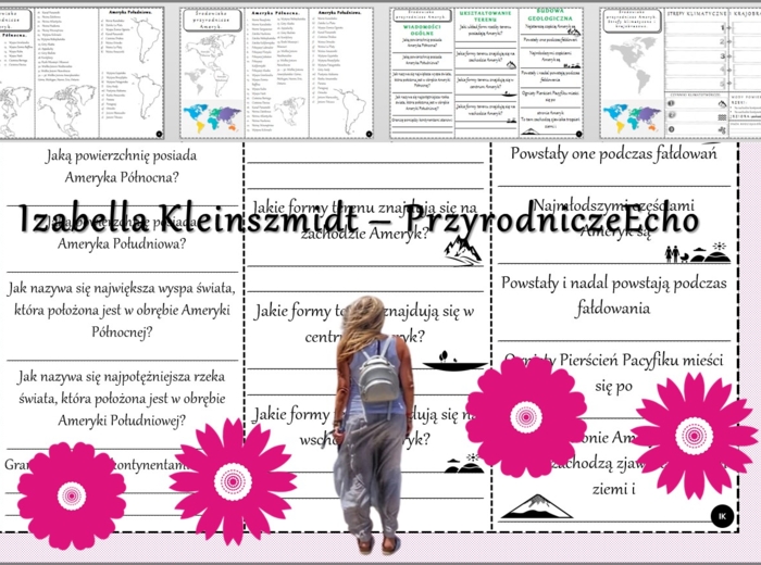Pomysł na lekcję/karta pracy/stacje zadaniowe/notatki/ materiał do lekcji do tematu „Środowisko przyrodnicze Ameryk” w pdf. W gratisie niekomercyjny scenariusz lekcji/pomysł na lekcję w programie genial.ly do edycji. Geografia 8. Dział „Ameryka”.