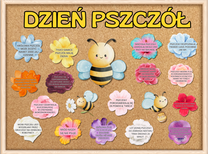GOTOWA GAZETKA NA DZIEŃ PSZCZÓŁ – DEKORACJA EDUKACYJNA DO DRUKU - grafika XL
