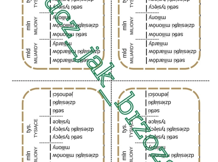 System dziesiątkowy, maszynka do zapisywania i czytania dużych liczb, wklejka do zeszytu, klasa 4