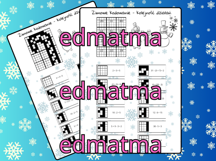 Zimowa kodowanka - kolejność wykonywania działań. Kodowanie, zima