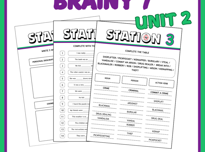 Brainy 7 Unit 2 - powtórka działu metodą stacji zadaniowych