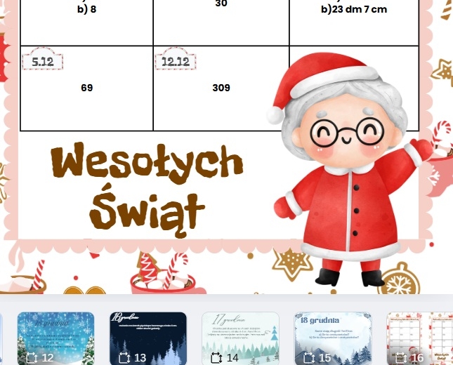 Matematyczny kalendarz adwentowy 2025 klasa 5