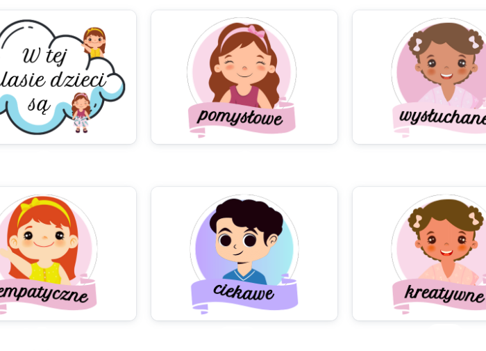 W tej klasie/sali dzieci są... - zestaw z 18 etykietami!