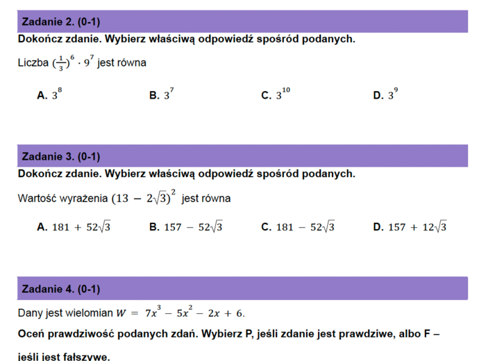 Arkusz próbny z matematyki nr 2