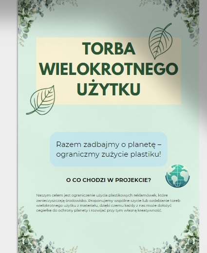 Torba wielokrotnego użytku - projekt klasowy