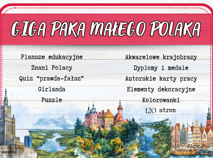 120 stron - MATERIAŁY O POLSCE - POLSKA - PLANSZE EDUKACYJNE