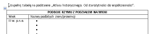 Karta pracy - podboje Rzymu
