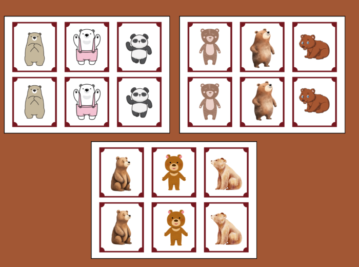 DZIEŃ NIEDŹWIEDZIA – memory – 36 szt. – biblioteka – świetlica – przedszkole