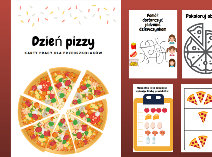 Pizza - kreatywne karty pracy