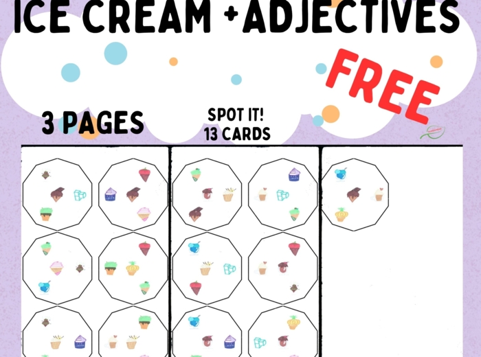 Summer ice cream SPOT IT! /Dobble/ Match it! Letnie dobble- gra na spostrzegawczośći logiczne myślenie. Dobre dla SPE