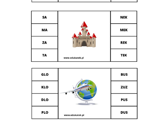 Klamerkowe sylaby- nauka czytania