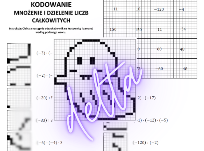 Halloween, Kodowanie - mnożenie i dzielenie liczb całkowitych klasa 5,6,7,8