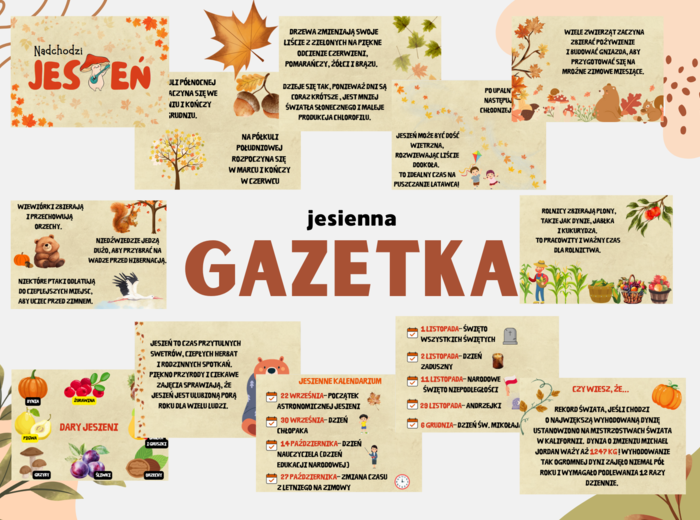 Jesienna GAZETKA "Nadchodzi jesień"