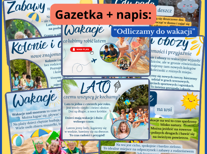 Odliczamy do wakacji -gazetka + napis