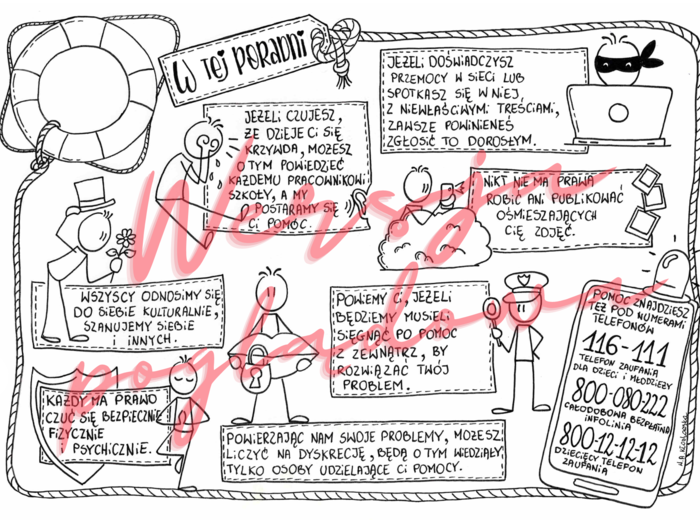 Polityka oraz procedury ochrony dzieci przed krzywdzeniem -wizualna wersja skrócona dla dzieci do kolorowania - poradnia