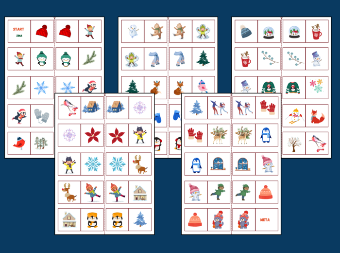 ZIMA – domino obrazkowe – biblioteka - świetlica - przedszkole