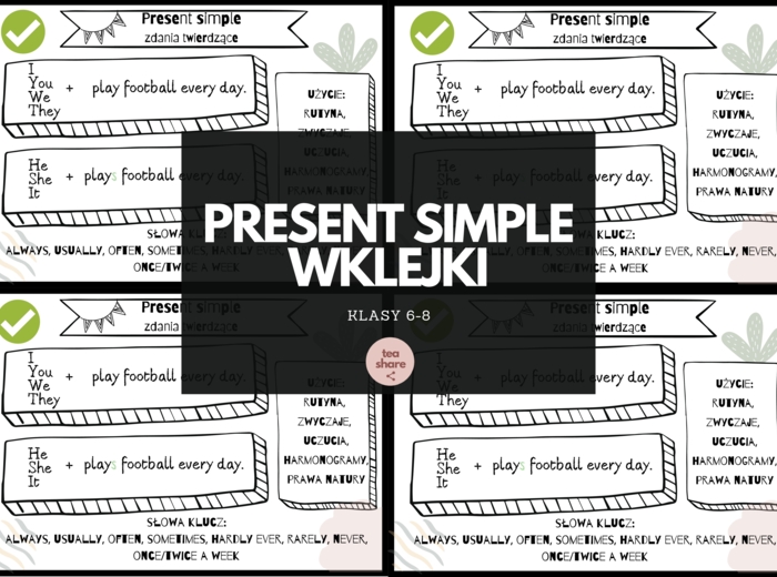 Present simple - wklejki klasy 6-8